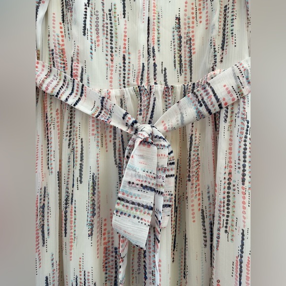 Motherhood Maternity Xl Womens Maxi Flow Photograph V Neck Tie Zip Lined Formal - Picture 5 of 15